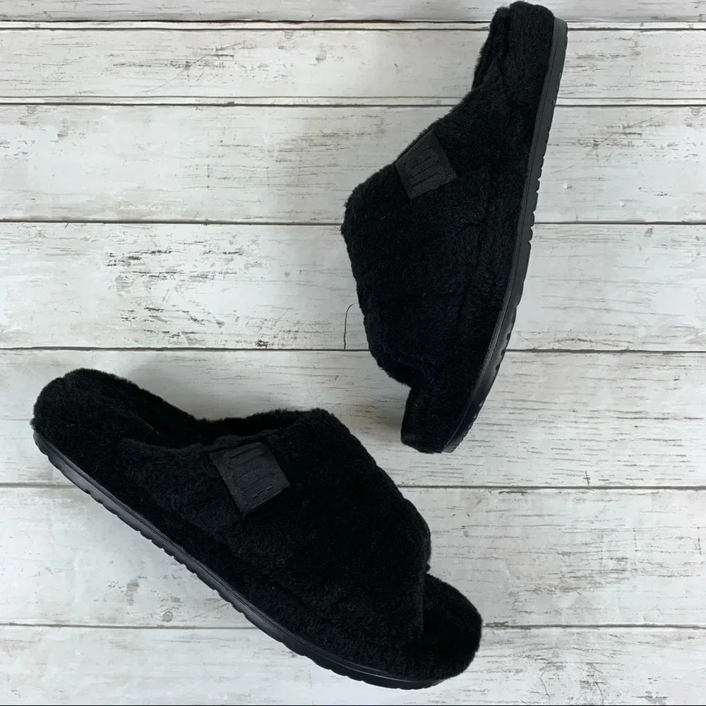 UGG Fluff You Black Slippers